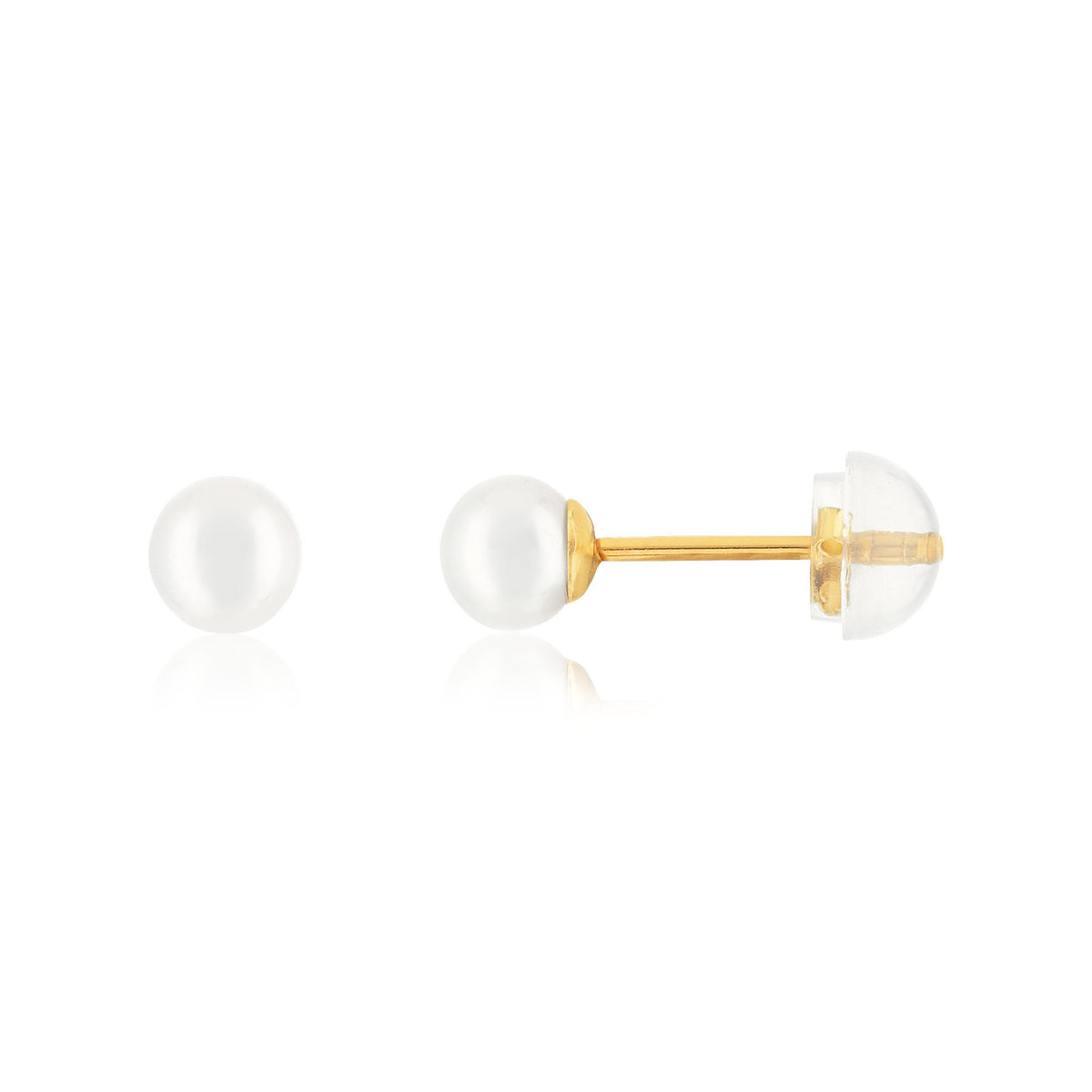 Boucles d'oreille or jaune 375, perles de culture de Chine