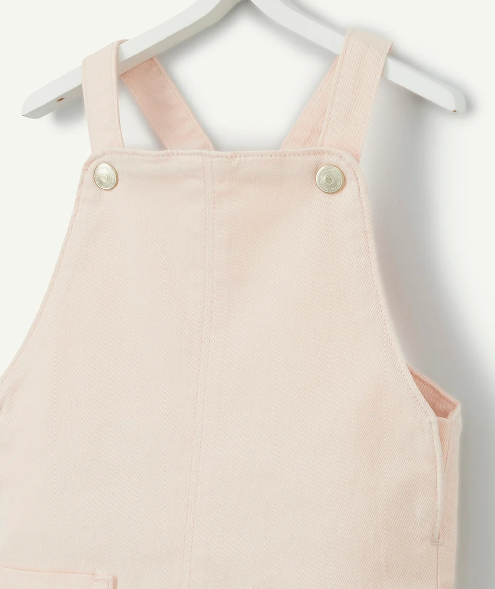 ROBE SALOPETTE BÉBÉ FILLE ROSE EN FIBRES RECYCLÉES