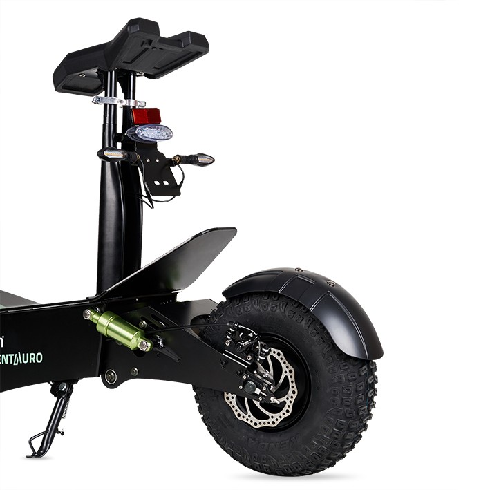 Patinete elétrico Centauro, uso legal, com assento e tela LCD verde tamanho XXL.