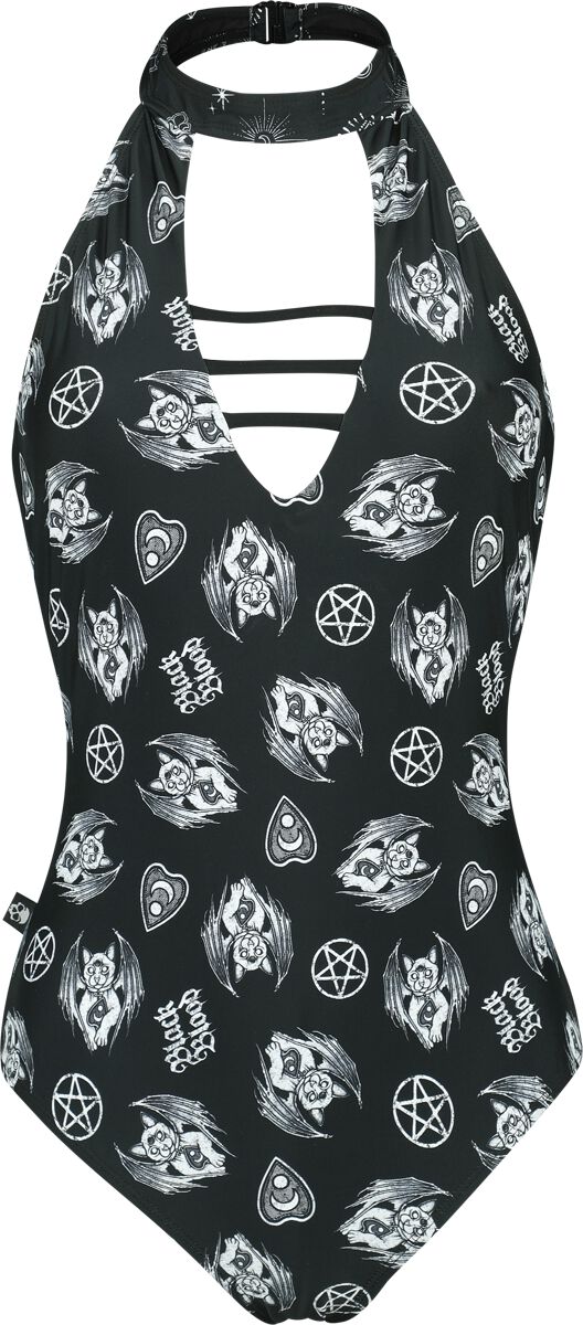 Maillot de Bain Dos-Nu avec Symboles Mystiques | Black Blood by Gothicana Maillot de bain