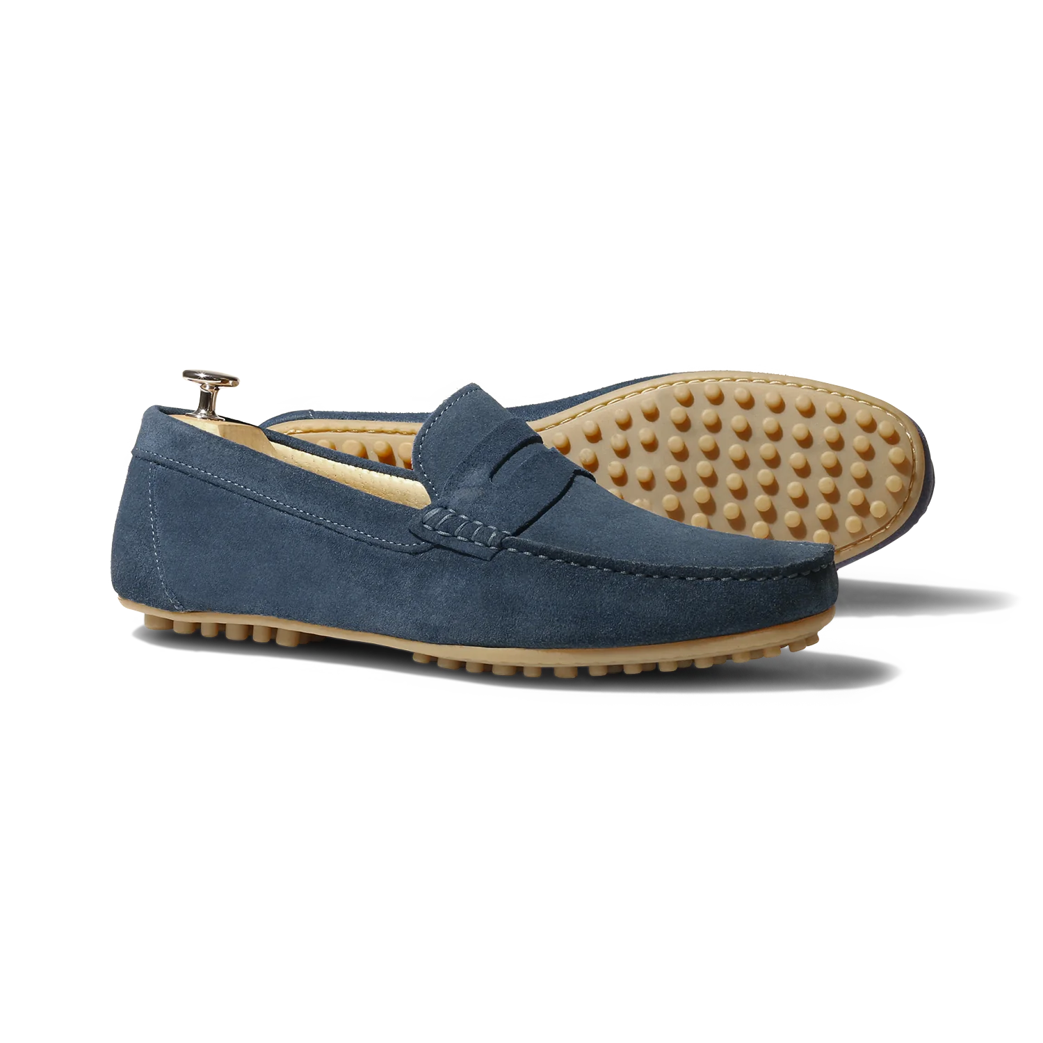 Fred-Mocassin souple en velours jean