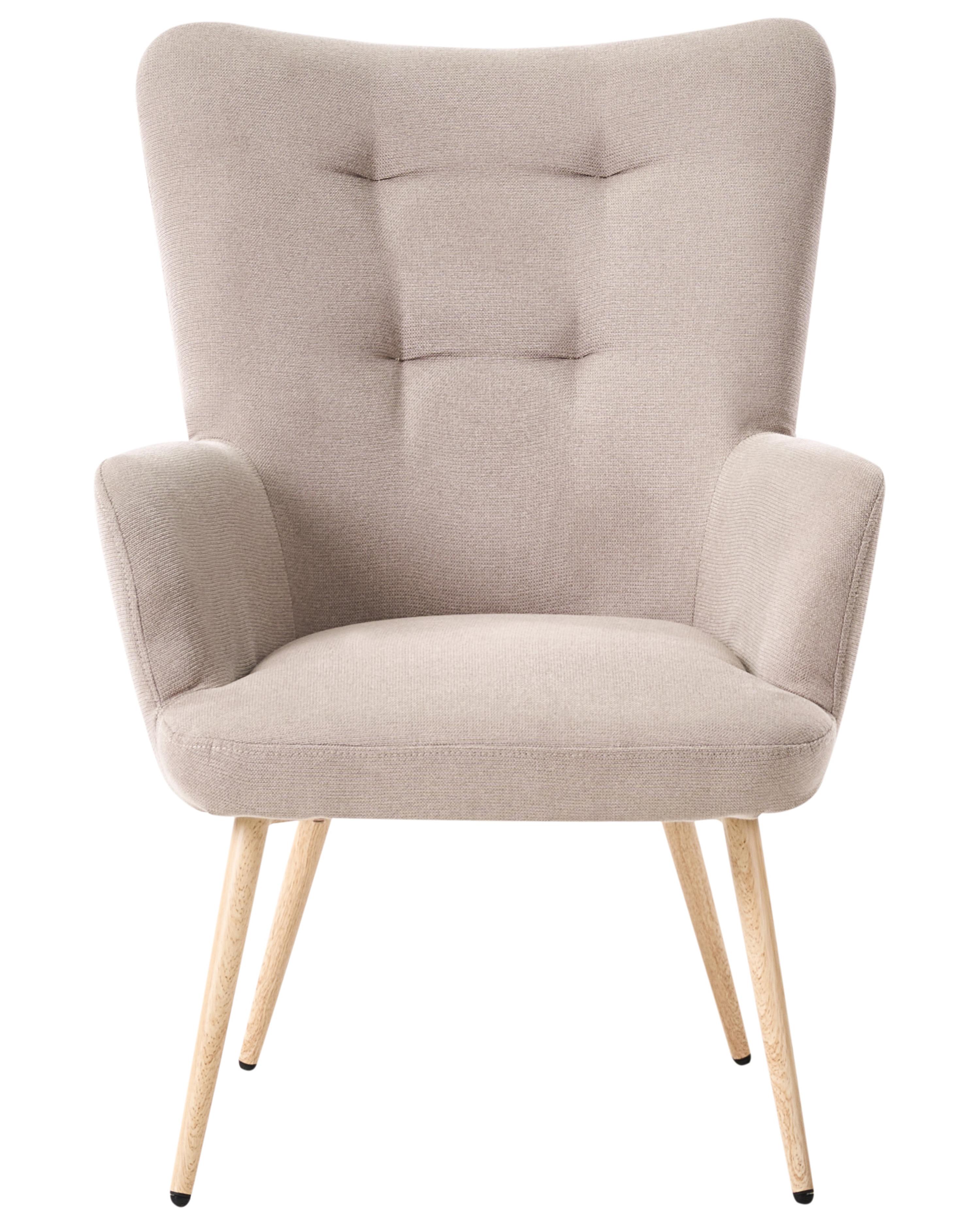 Oorfauteuil VEJLE met voetenbank Stof Beige
