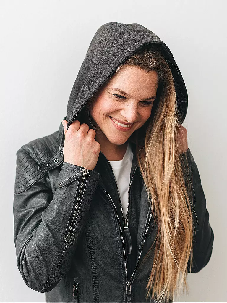 GIPSY BY MAURITIUS Lederjacke CACEY LEGV grau