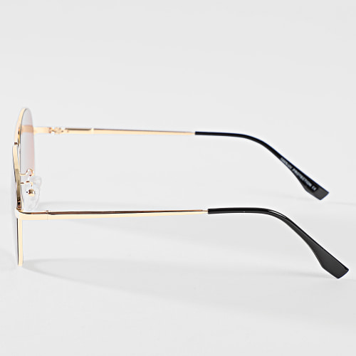 Lunettes De Soleil Doré Marron Dégradé