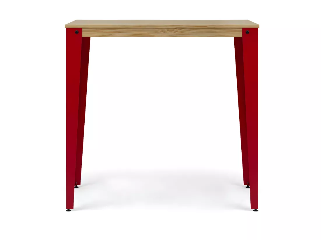 Table Mange debout Lunds 80X120x110cm Rouge-Naturel. Box Furniture