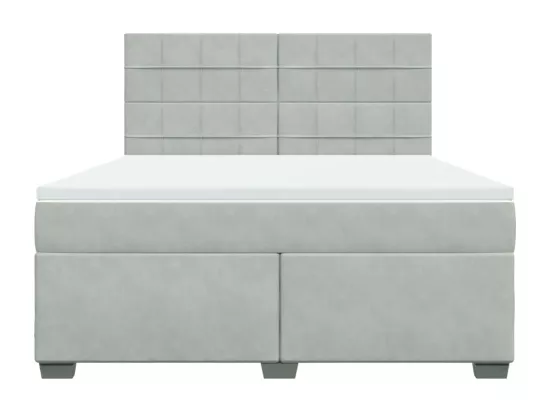 Sommier à lattes de lit et matelas Gris clair 180x200cm Velours