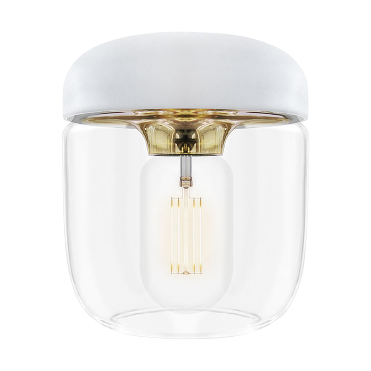 Acorn lampenkap wit met brass