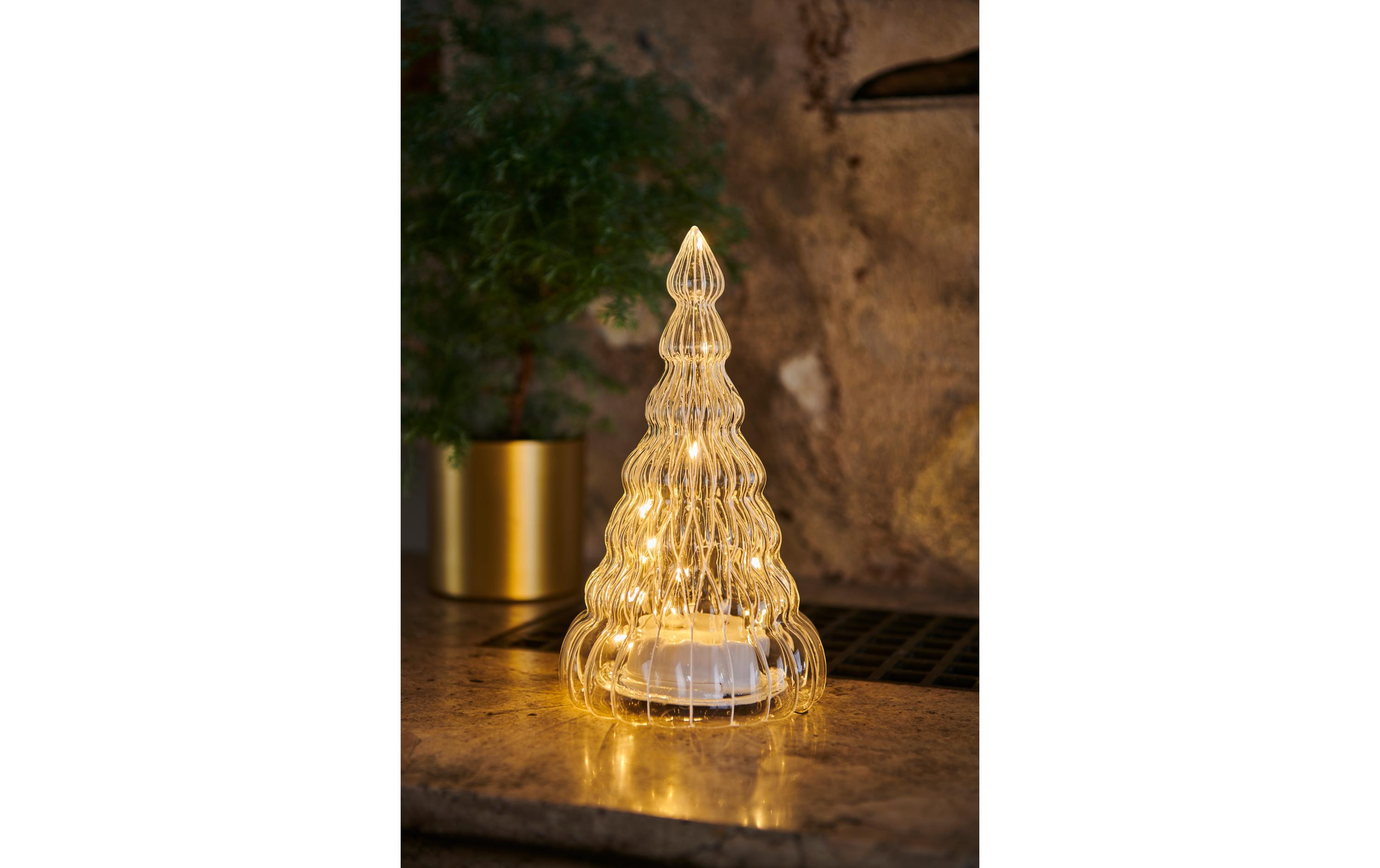 Tischdeko Lucy Baum, 23.5 cm, WeissWeihnachtliche LED-Dekoration