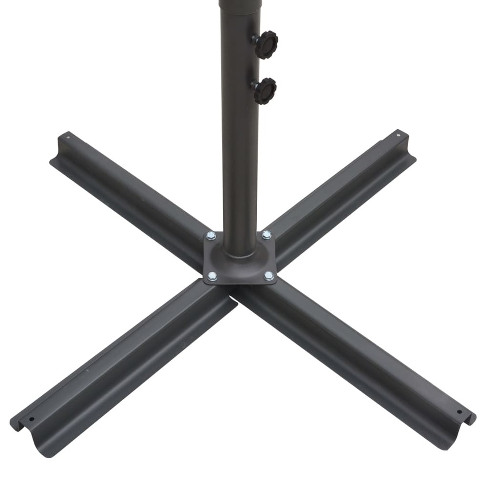 Parasol d'extérieur double avec mât en acier 250 x 250 cm noir