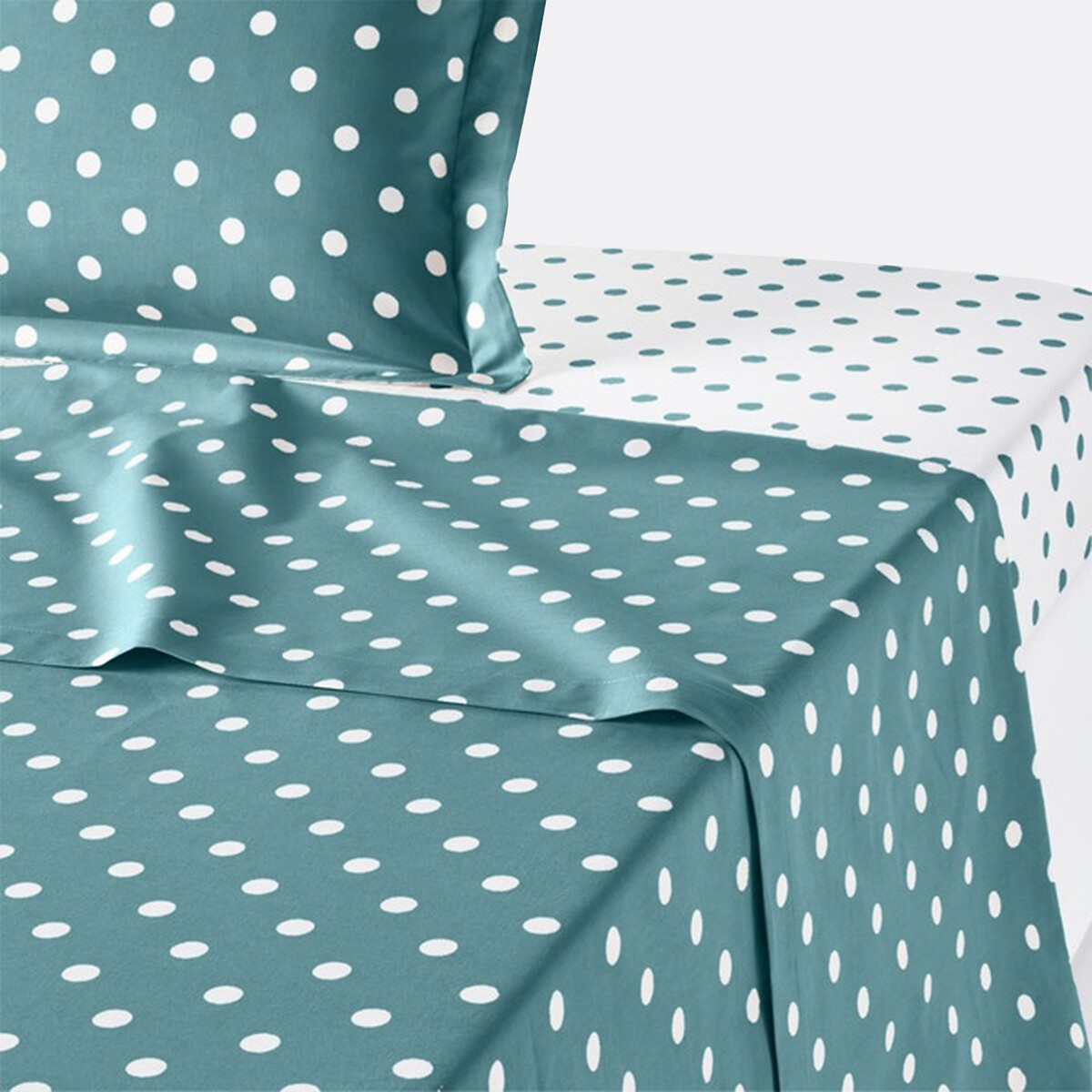 LA REDOUTE INTERIEURS<br>Lençol em puro algodão com estampa de bolinhas, Clarisse