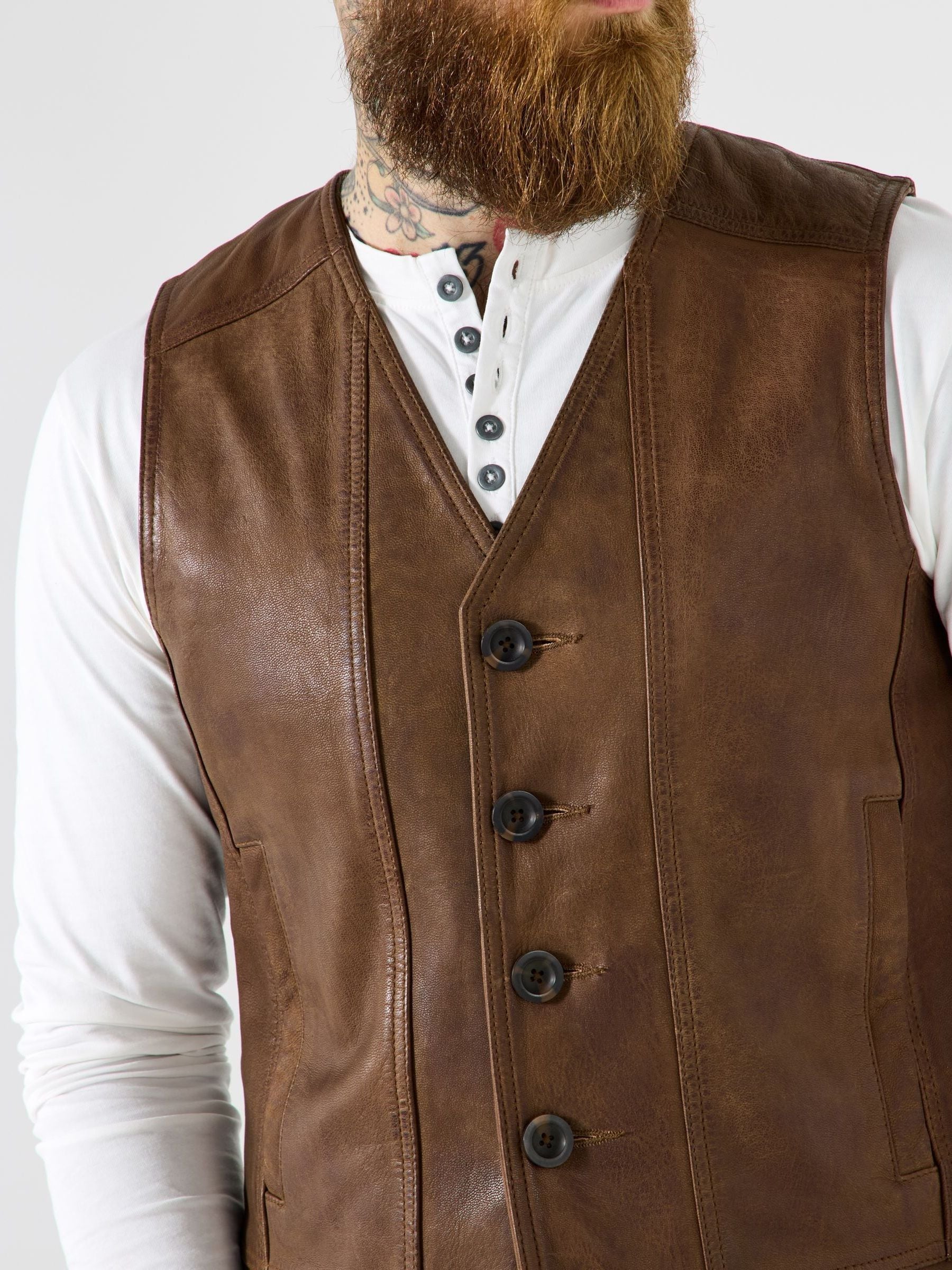 Joe Browns Button-Up Leather Waistcoat