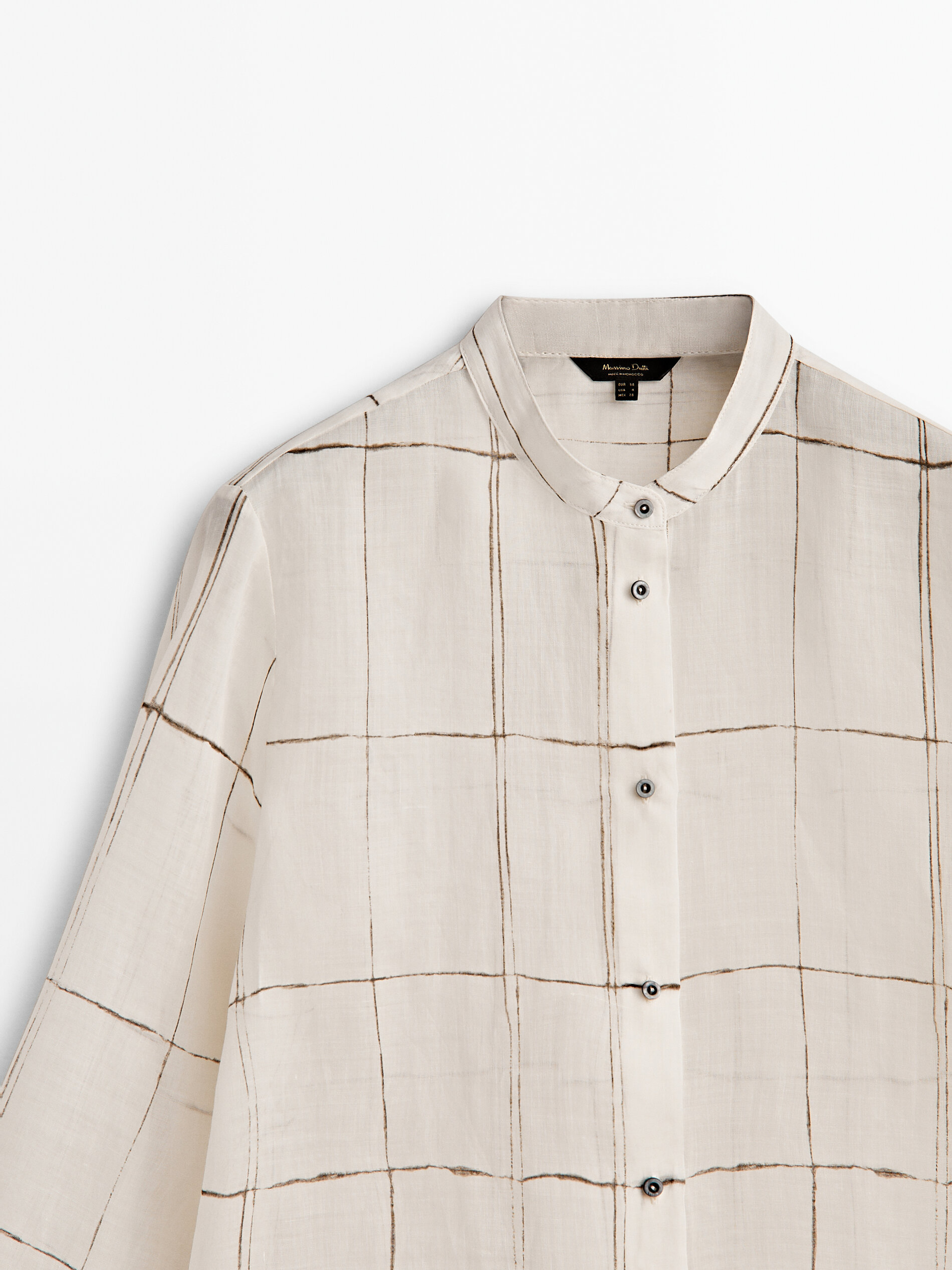 Camisa xadrez com gola mandarim - RAW