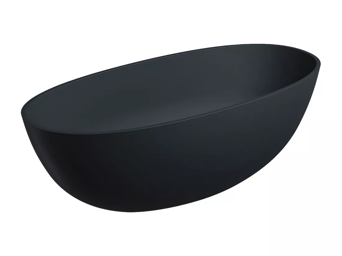 baignoire îlot OMNIRES SHELL M+ 160X75 CM couleur : noir finition : mat bonde et siphon inclus