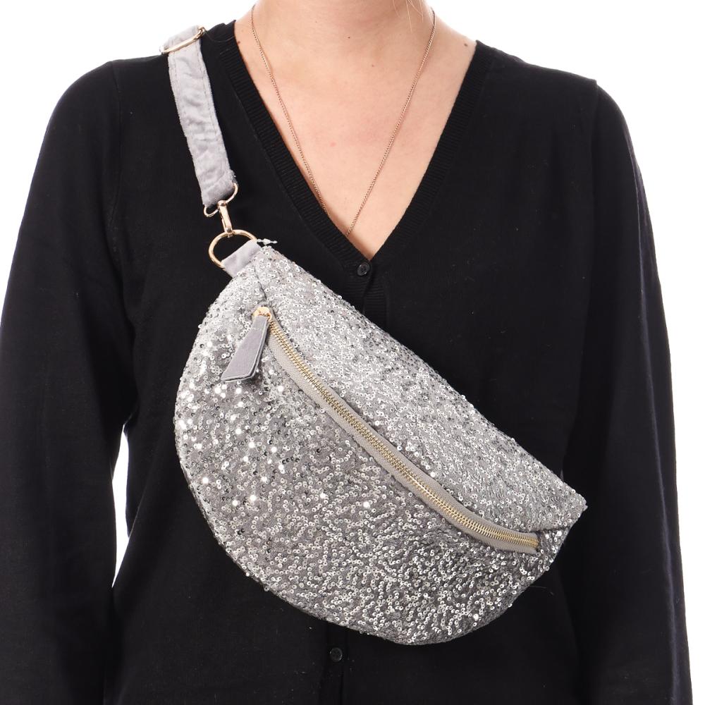 Stella Green Sac banane Argent Femme Stella Green Sequin