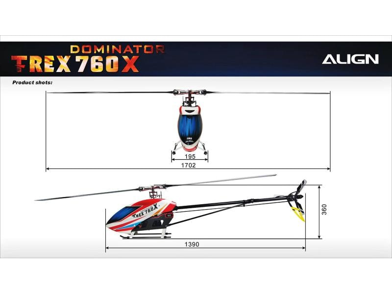 ALIGN Helikopter T-Rex 760X Dominator TOP Super Combo Pitchgesteuerter Helikopter