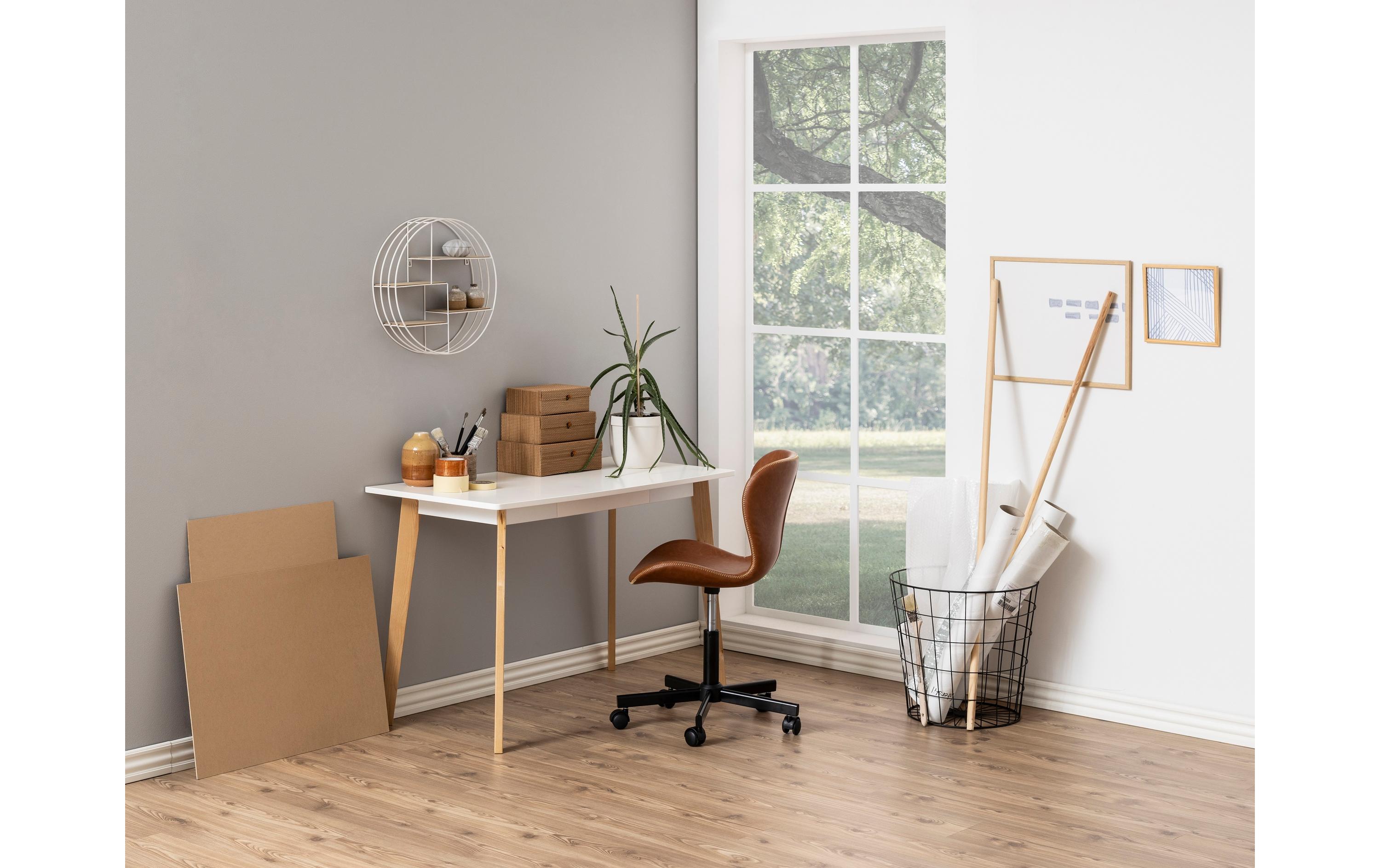 Bürostuhl Batilda, mit Polsterrücken, Cognac<br>Schreibtischstuhl im Lederlook
