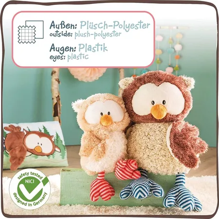 NICI Eule Owluna mit drehbarem Kopf, Plüschtier, 50 cm