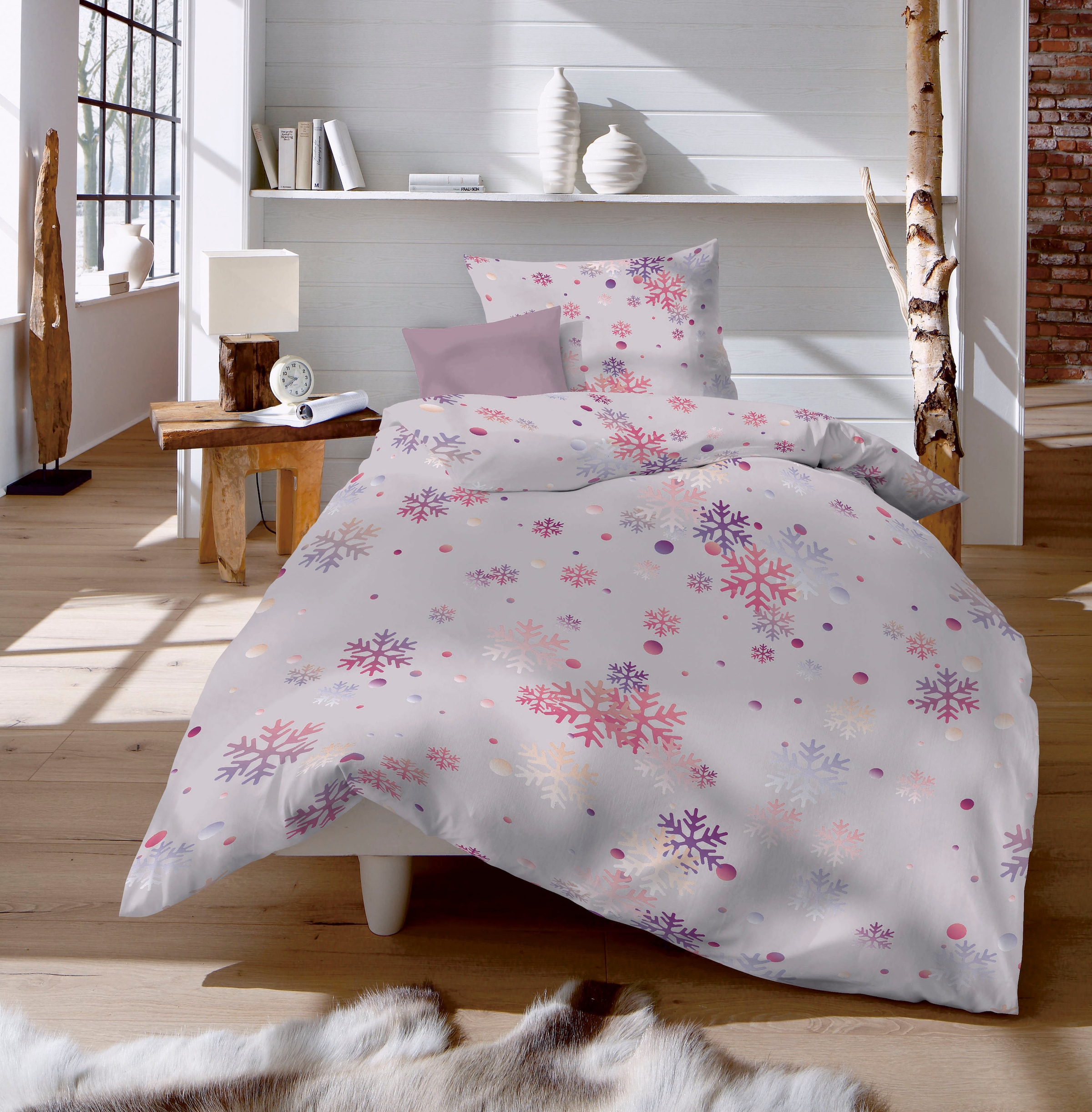 fleuresse Bettwäsche »Aspen 4375« 2 Stk. tlg. Feinbiber, Baumwolle, in Gr. 135x200, 155x220, 200x200cm