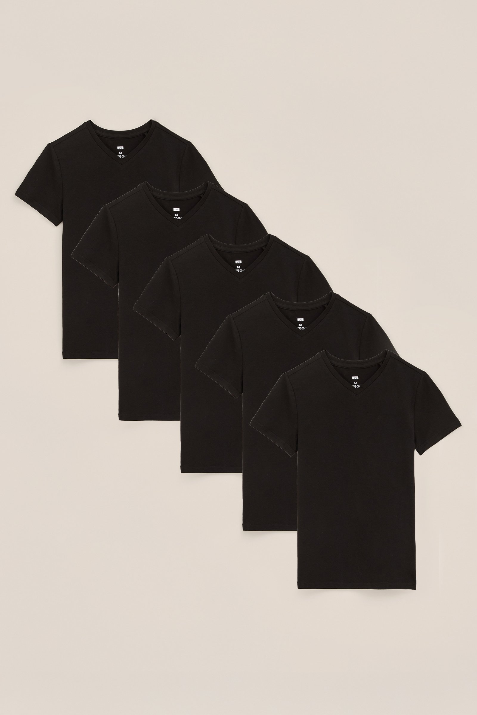 Jongens T-shirt, 5-pack WE Fashion Zwart
