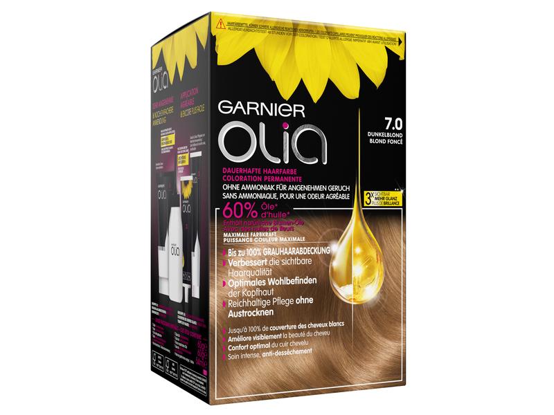 Garnier Haarcoloration Olia 7.0 Dunkelblond Dauerhafte Haarfarbe ohne Ammoniak