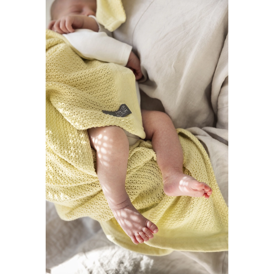 VINTER&BLOOM Kuscheldecke Soft Grid Spring Yellow