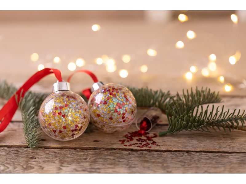 Creativ Company Bastelset Weihnachtskugeln Pailletten Individuell gestaltete Kugeln für den Weihnachtsbaum