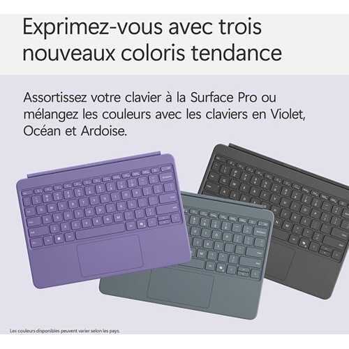 Clavier pour tablette Microsoft Surface Pro 12 pouces avec Surface Slim Pen - Violet