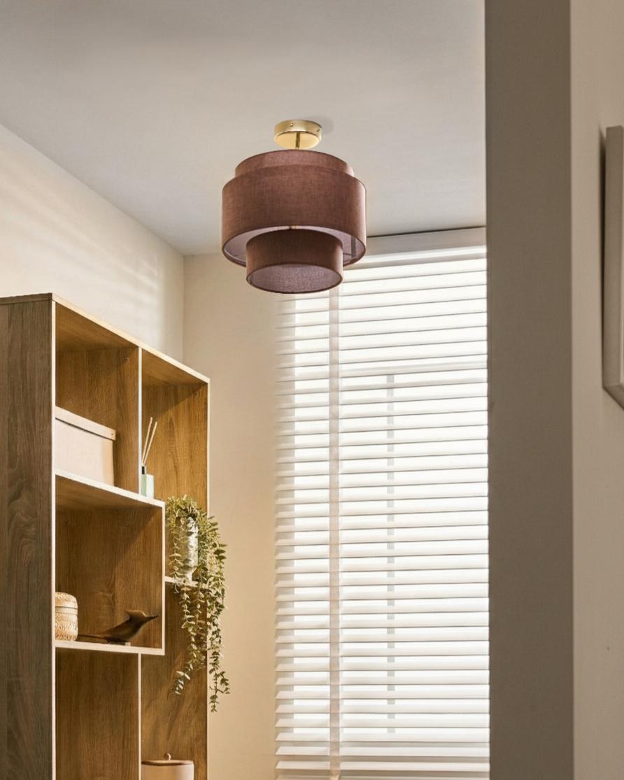 Hanglamp LUKAGO Linnen Bruin