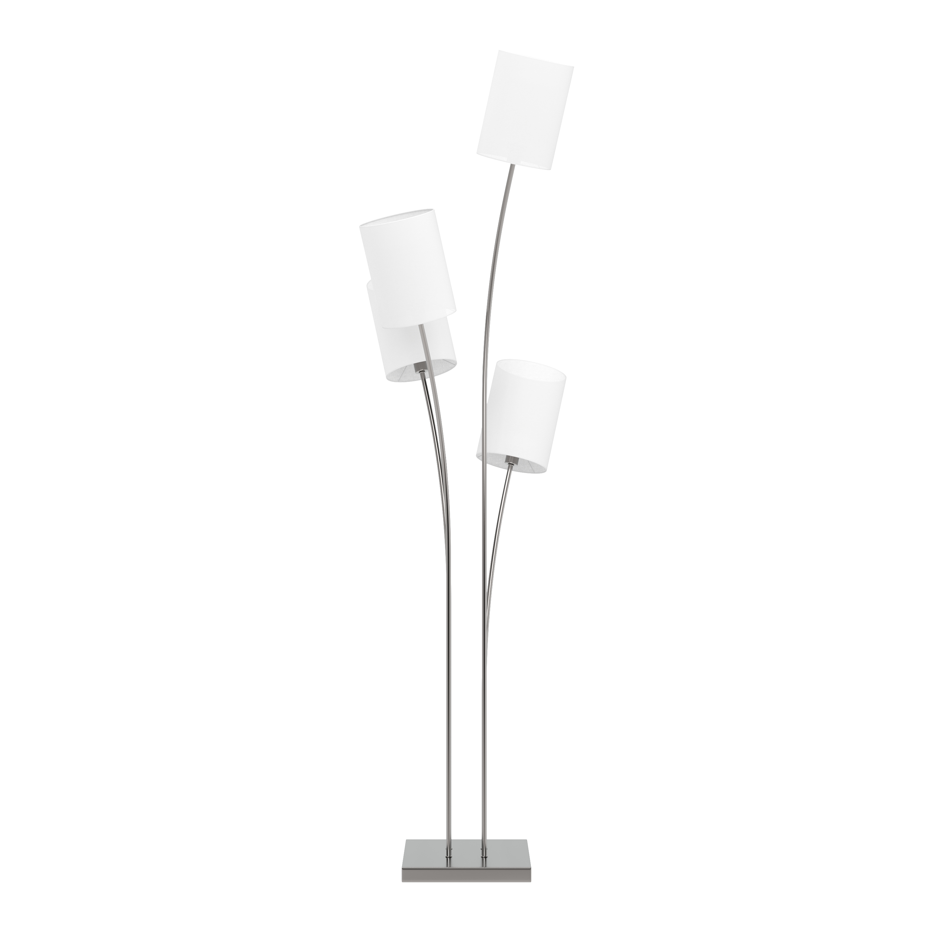 Stehlampe FLOWY 4 Lampen silber/weiss