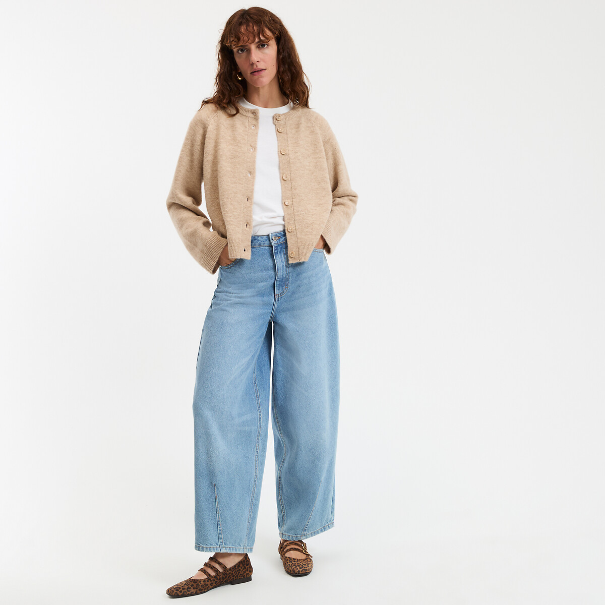 COLEÇÕES LA REDOUTE<br>Colete com gola redonda em tricô grosso