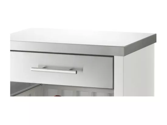 Desserte, chariot de cuisine – Blanc, Inox - 93*48*34cm - MOHER