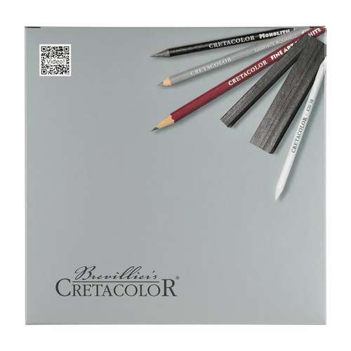CRETACOLOR® Graphit- und Zeichenset, Silver Box