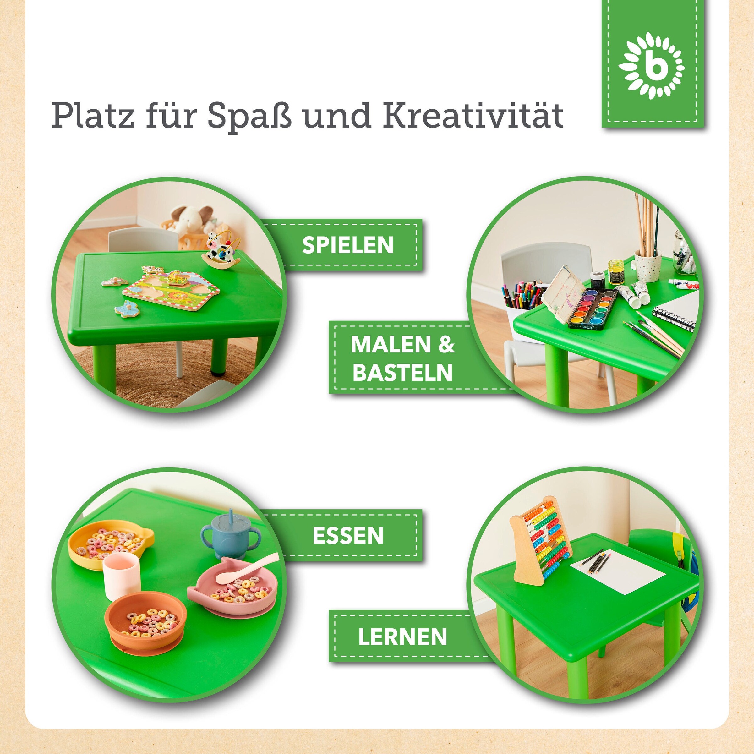 Bieco Kindertisch Grün