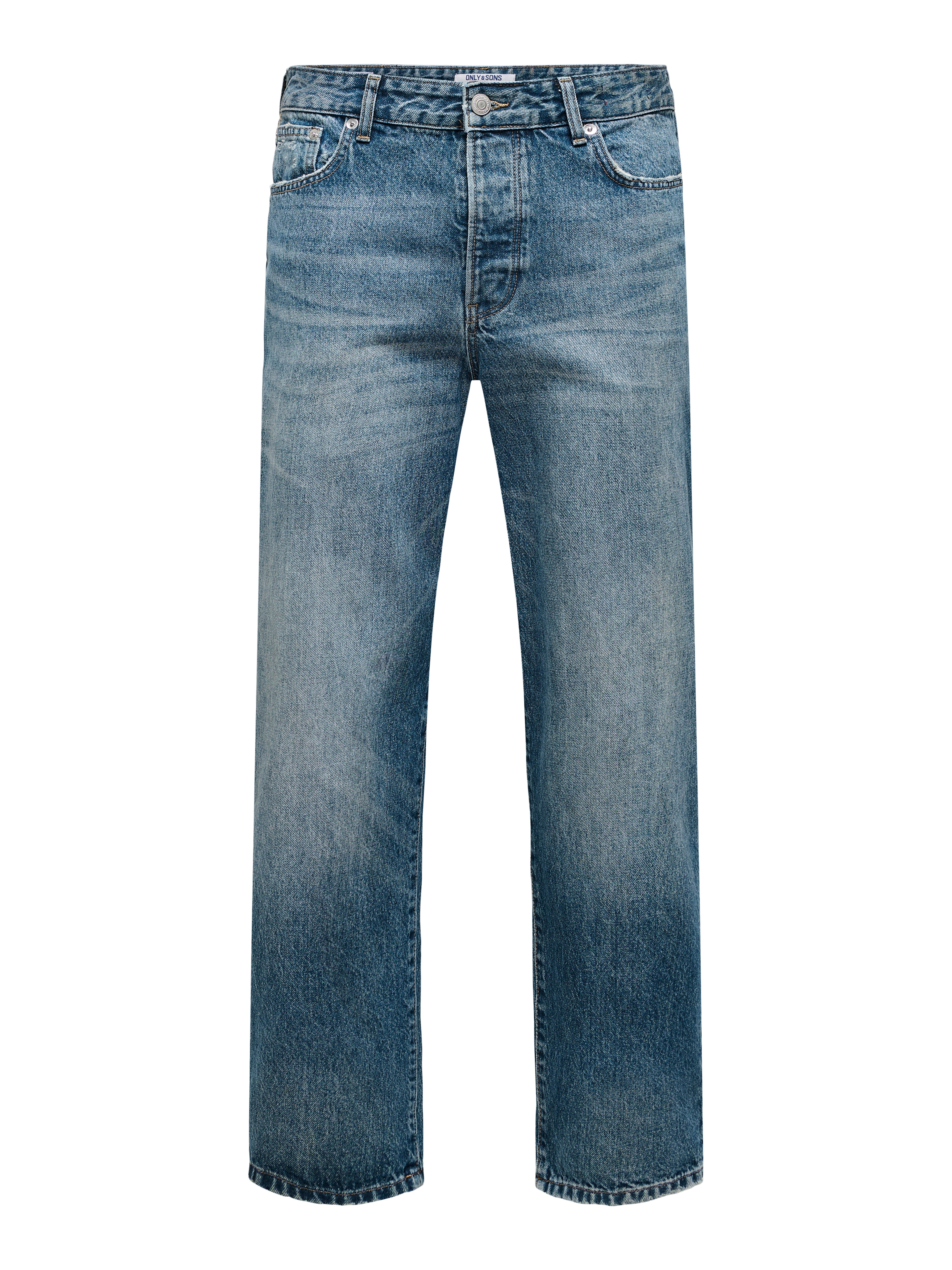 ONSEDGE Mittlere Taille Gerade geschnitten Jeans Medium Blue Denim