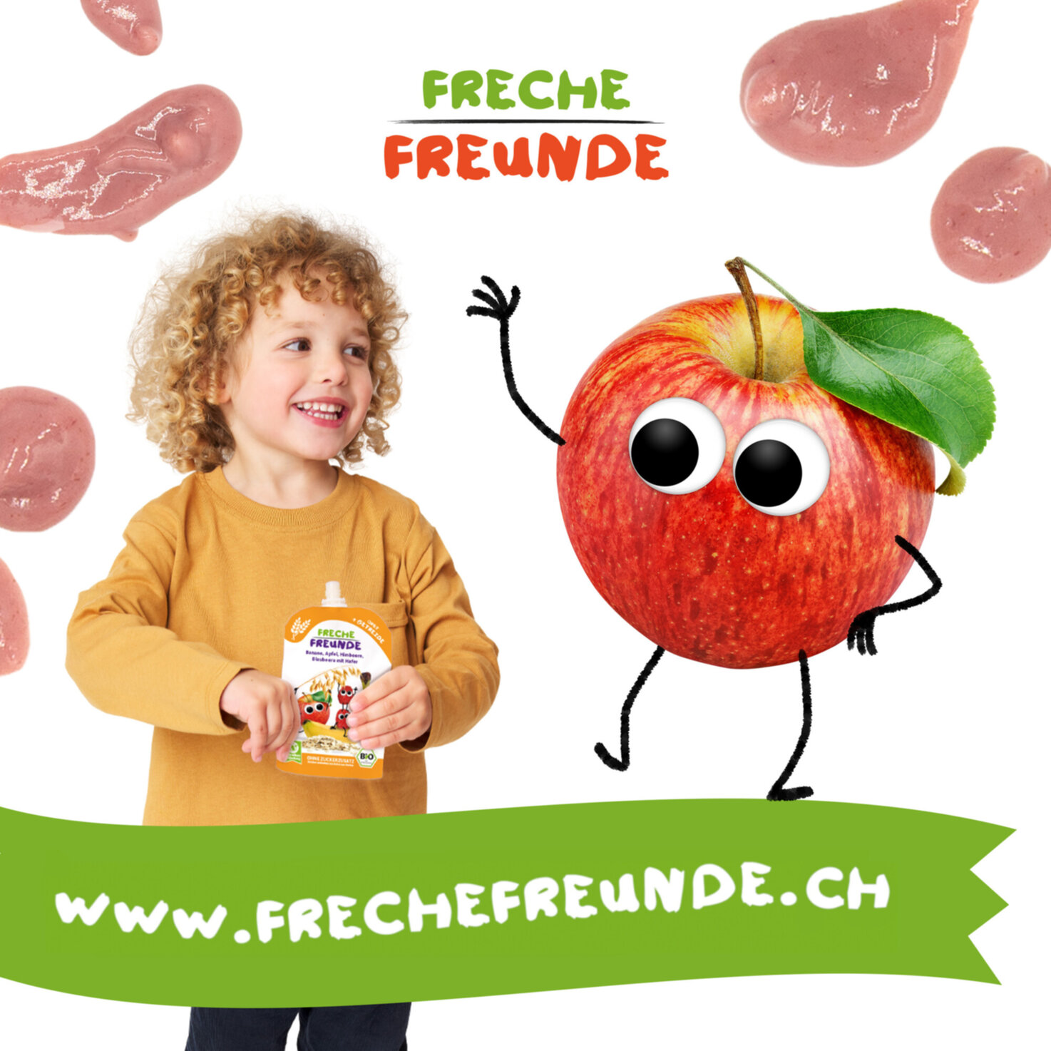 Freche Frende Quetschie Banane Apfel Himbeer Blaubeer & Hafer 6+ Monate