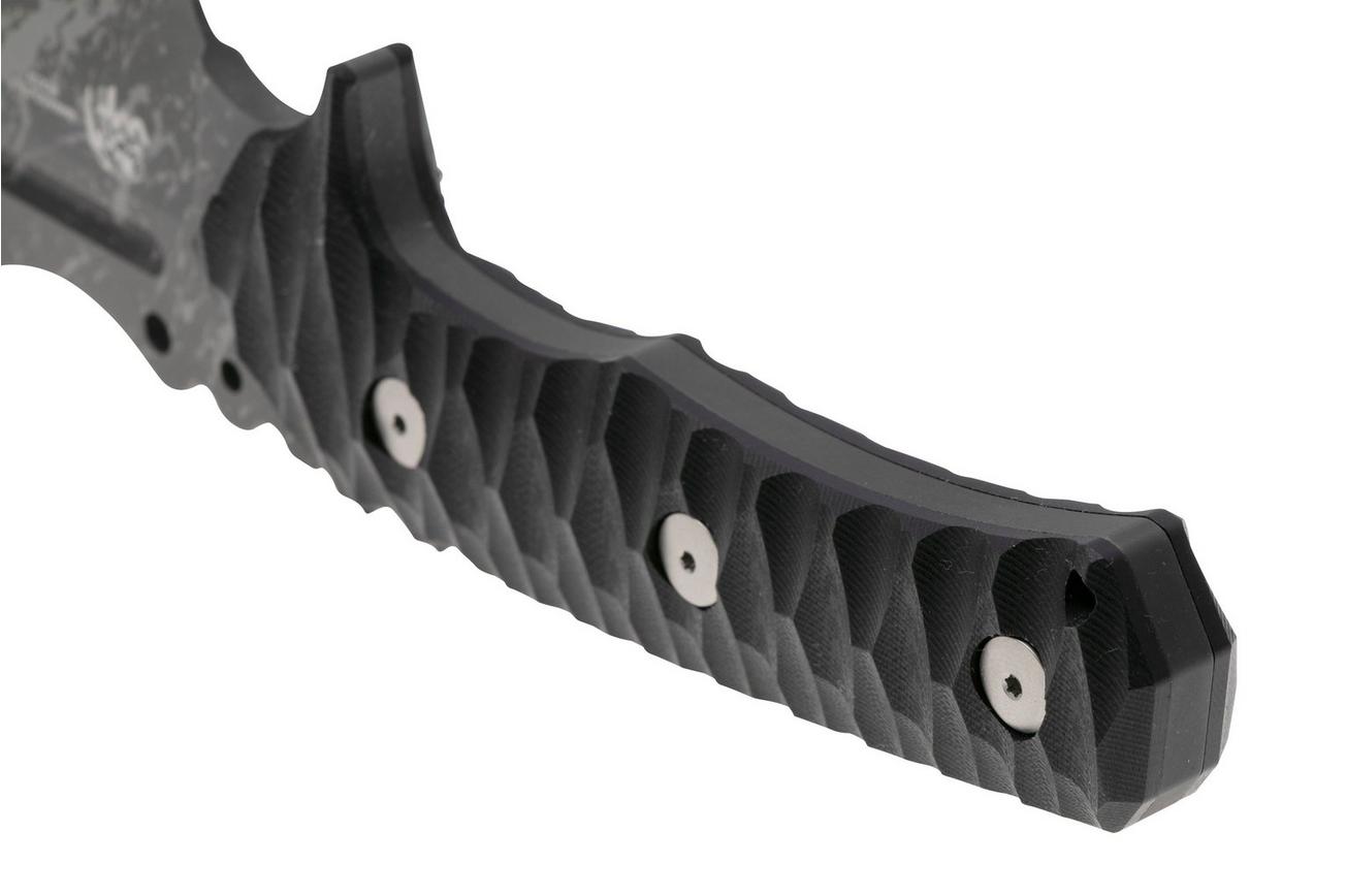 Fox Knives Uro FX-623-BA, Acid Washed Niolox, Black G10 vaststaand mes, Wander Tactical design