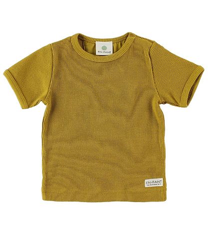 En Fant T-Shirt - Senfgelb m. Lochmuster