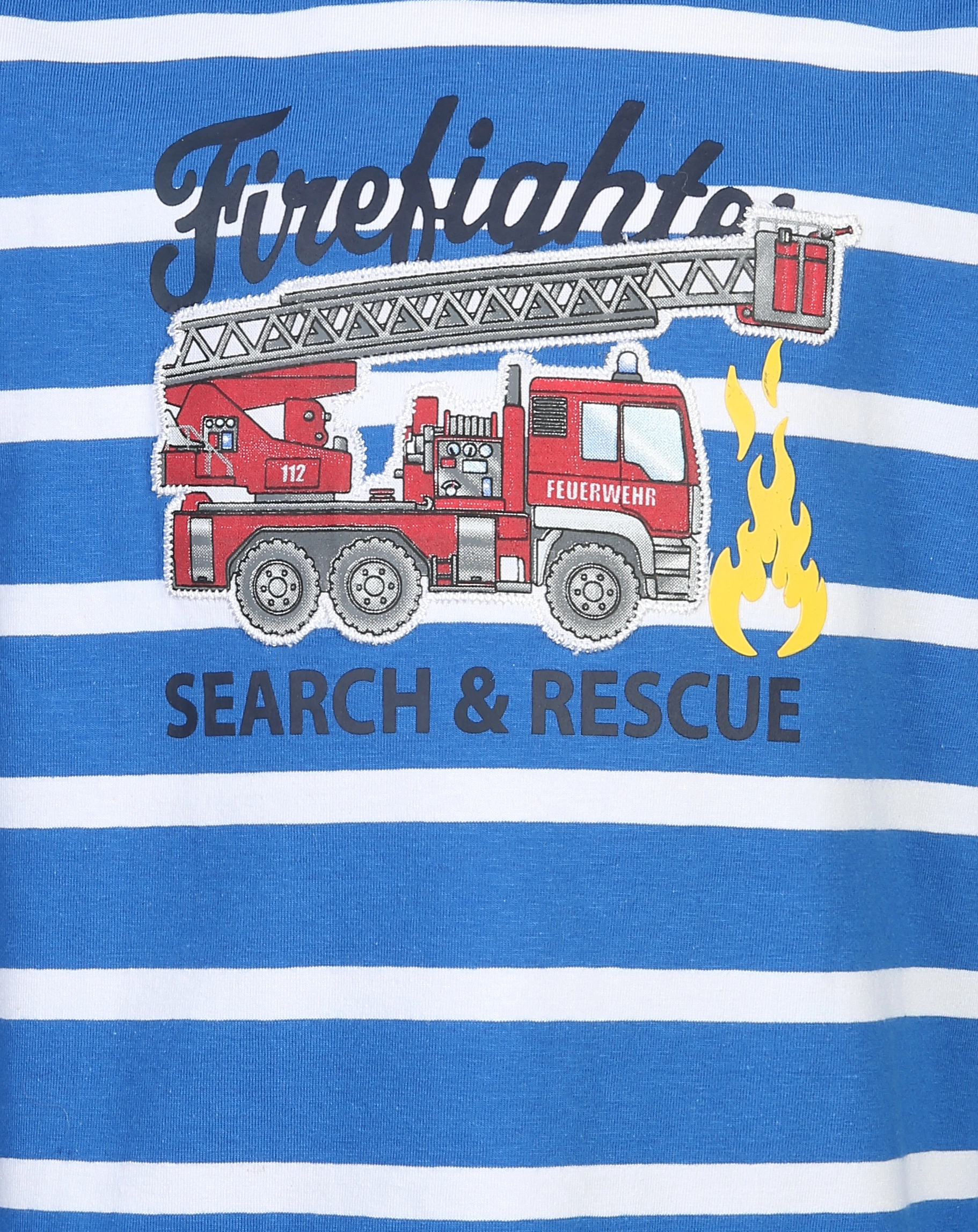Langarmshirt SEARCH & RESCUE gestreift in bright blue