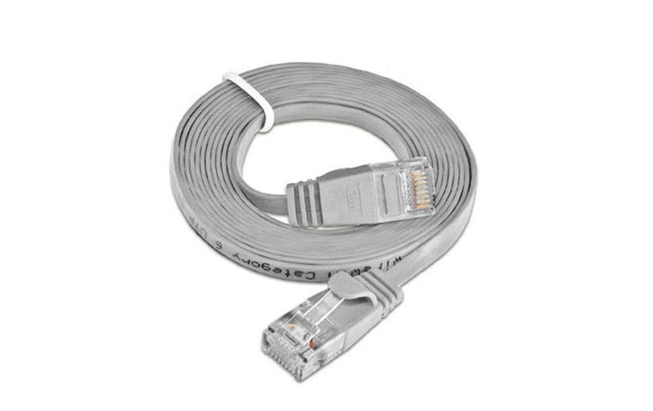 Slimpatchkabel RJ-45 - RJ-45, Cat 6, UTP, 0.15 m, GrauUnscreened/Unshielded Twisted-Pair-Kabel (UTP) mit Klinkenschutz
