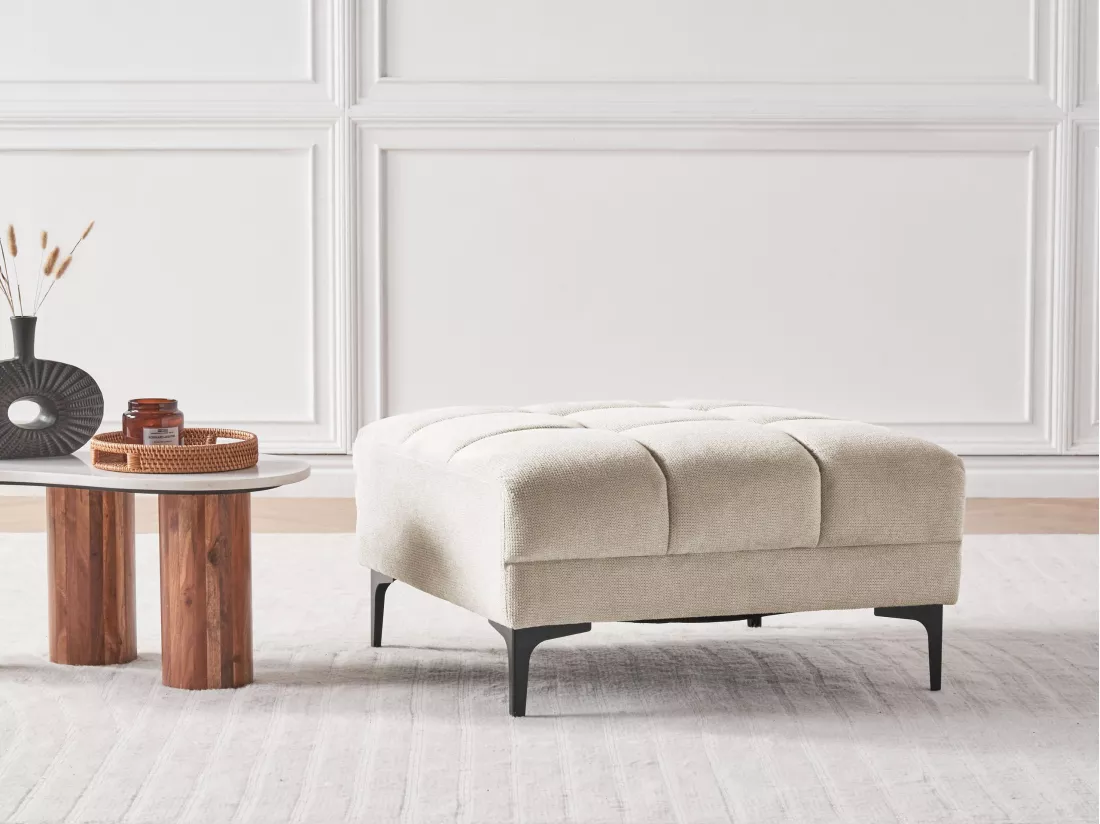 Ottoman ALNES Tissu Beige