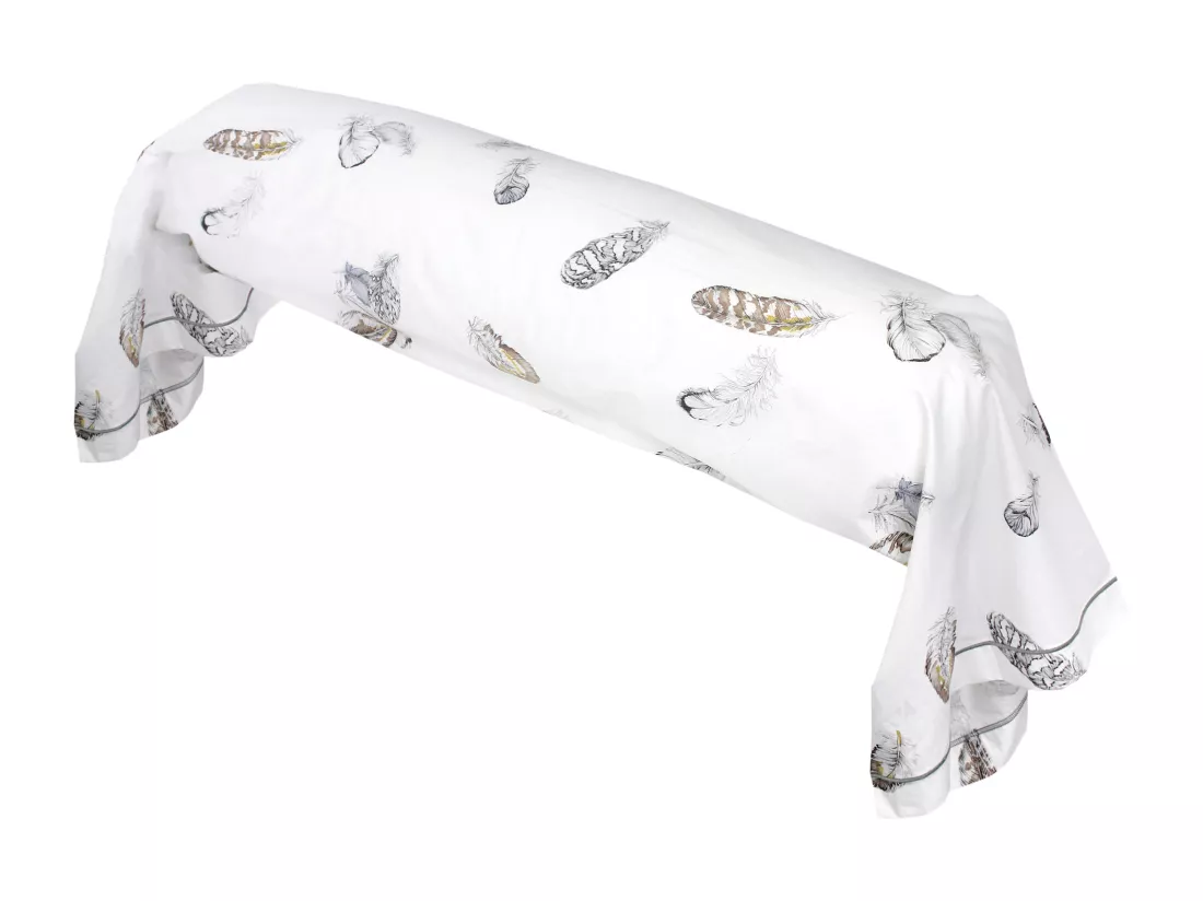 Taie de traversin 200x43 cm Percale pur coton PLUMES