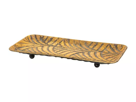 Centre de table en métal doré 39.5x19.5x4.5h