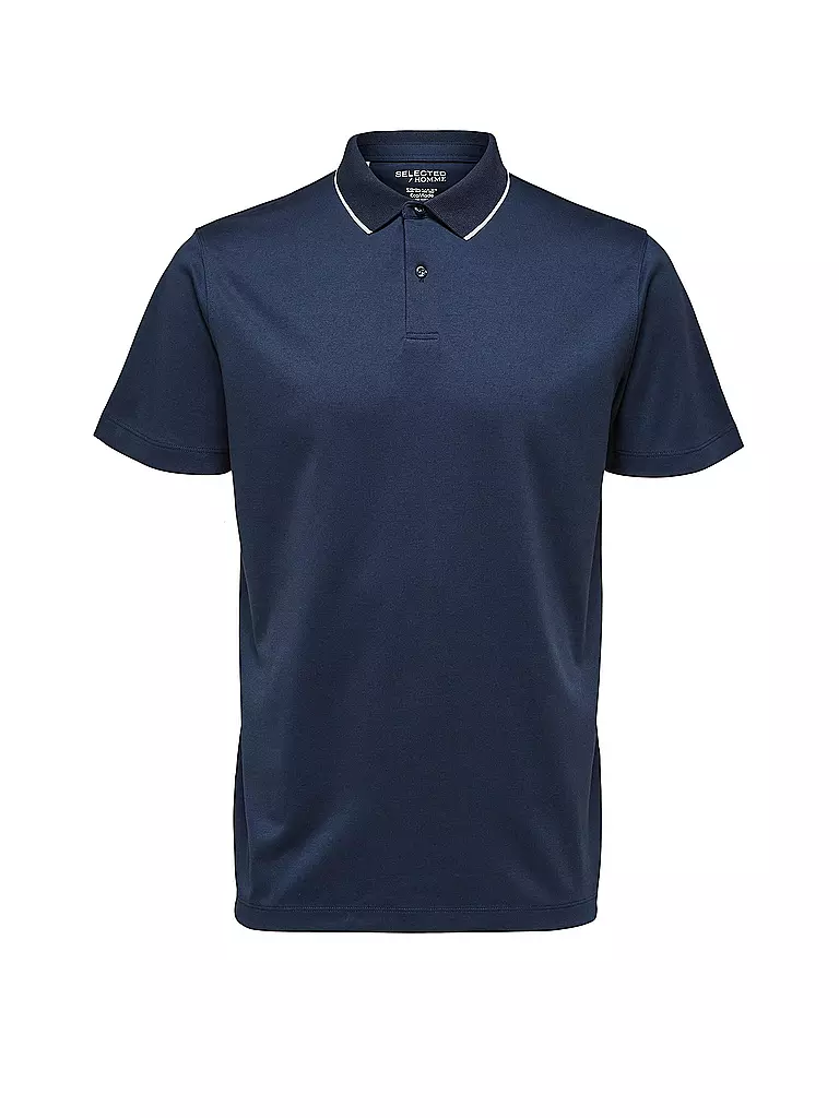 SELECTED Poloshirt SLHLEROY COOLMAX blau