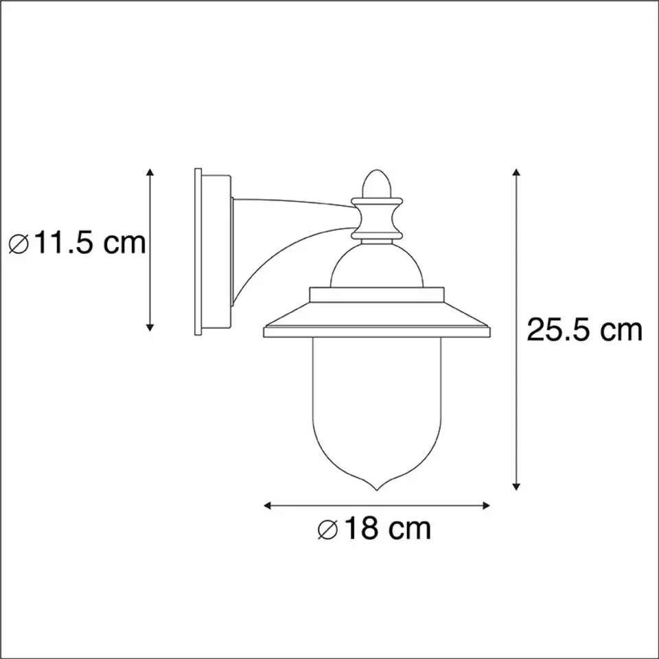 Qazqa wandlampen buiten oxford grijs e27