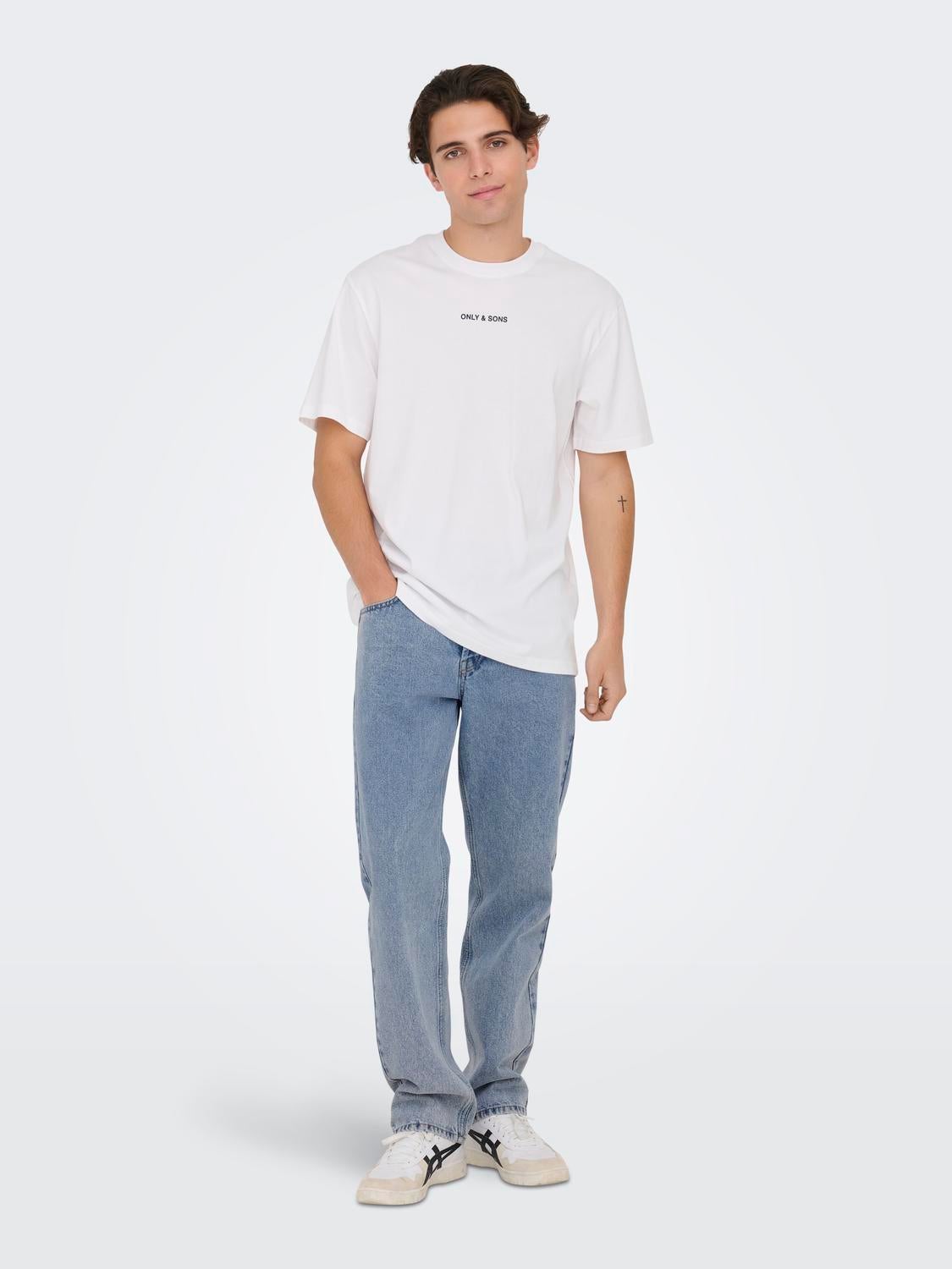 ONSEDGE Mittlere Taille Gerade geschnitten Jeans Light Blue Denim