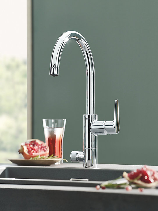 Mitigeur de cuisine chromé Grohe Blue pure