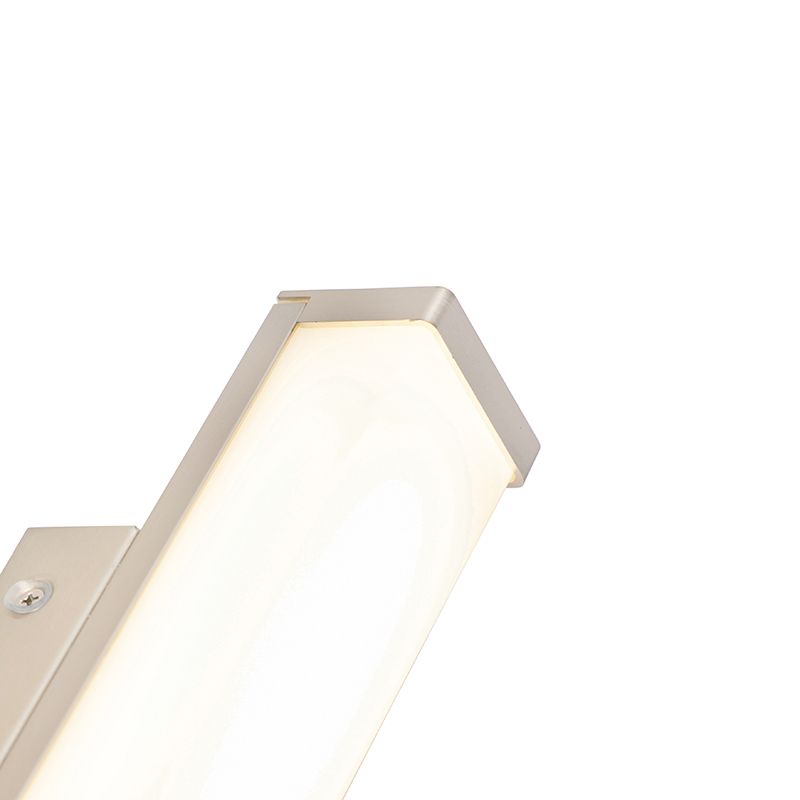 Badkamer wandlamp staal 32 cm incl. LED IP44 - Cascada