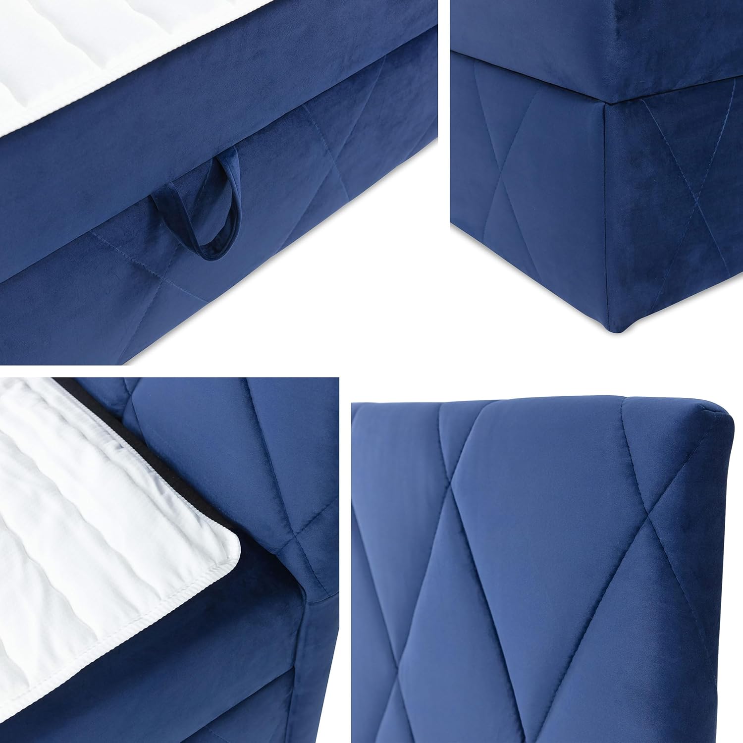 Mirjan24 Boxspringbett Simoti mit 2 Bettkästen, Polsterbett mit Bonell-Matratze und Topper, Bett, Polsterkopfteil, Doppelbett, Bettgestell, Amerikanisches Continentalbett (Magic Ve. 2239, 140x200cm)