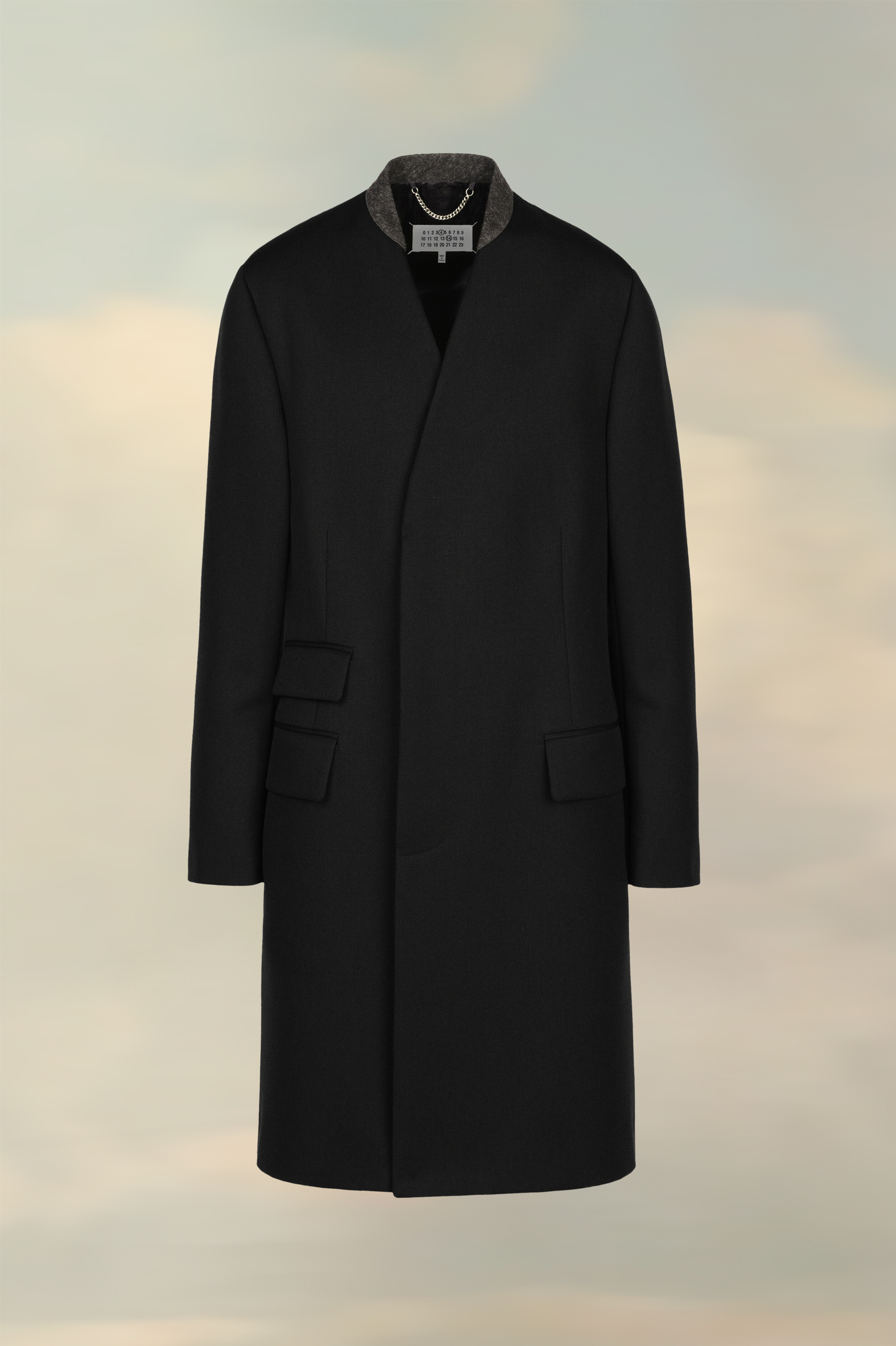 Manteau en cavalerie de laine Noir