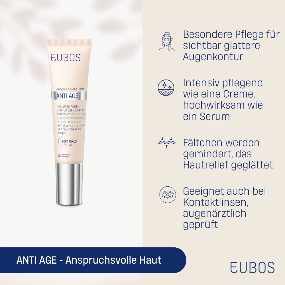 EUBOS® Anti Age Hyaluron Augen Kontur CremeSerum